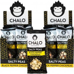 CHALO Black Pepper Chickpeas Salty Peas - 2 x 12 zakjes zoute snacks