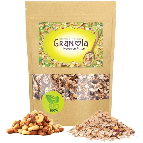 Valetudo® Homemade Granola met Noten en Pitten – Het Perfecte Gezonde Ontbijt Voor in Jouw Yoghurt Beker of Mueslibeker – 300g