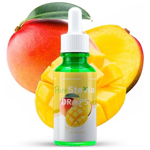 Stevia Drops Mango 50ml suikervervanger - PureStevia - Stevia druppels - Flavor drops - Bewuste voeding, Lekker Verfrissend !