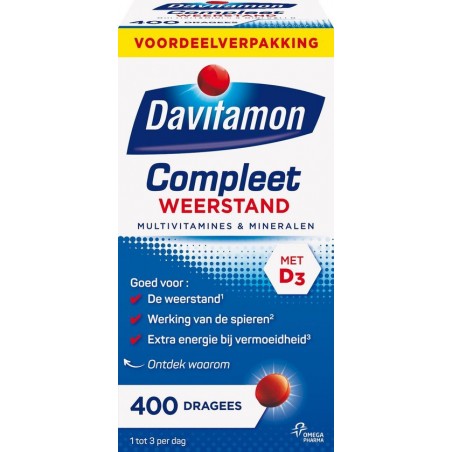 Davitamon Compleet Weerstand - multivitamine en mineralen - 400 dragees