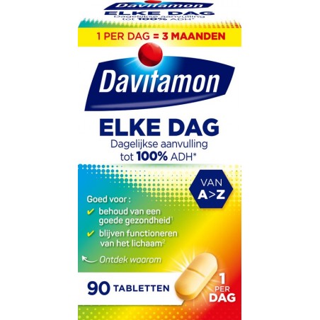 Davitamon Elke Dag met vitamine D - Complete multivitaminen - tabletten - 90 stuks