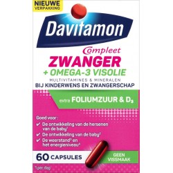 Davitamon Mama Compleet Multivitamine + Omega 3 Visolie - Zwangerschap - 60 stuks