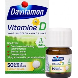 Davitamon Vitamine D Kinderen - Groei en Ontwikkeling - Voedingssupplement - Smelttablet 50 stuks