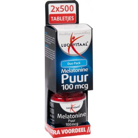 Lucovitaal Melatonine Puur 100 mcg Voedingssupplement - 2 x 500 Tabletten