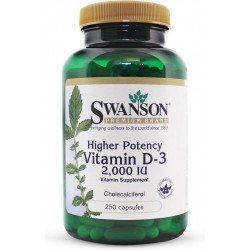 Swanson Health High Potency Vitamine D-3 2000IU - 250 capsules