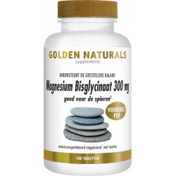 Golden Naturals Magnesium Bisglycinaat 300 mg (180 veganistische tabletten)