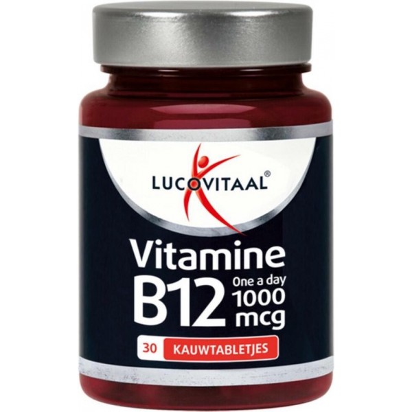 Lucovitaal Vitamine B12 1000 mcg Voedingssupplement - 30 kauwtabletten - bosvruchtensmaak