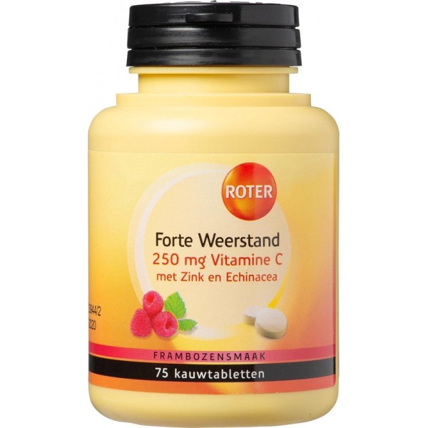 Roter Forte Weerstand 250mg Vitamine C Voedingssupplement - 75 kauwtabletten