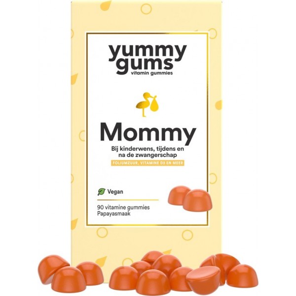 Yummygums Mommy - zwangerschapsvitamines - 90 gummies -  met foliumzuur & D3