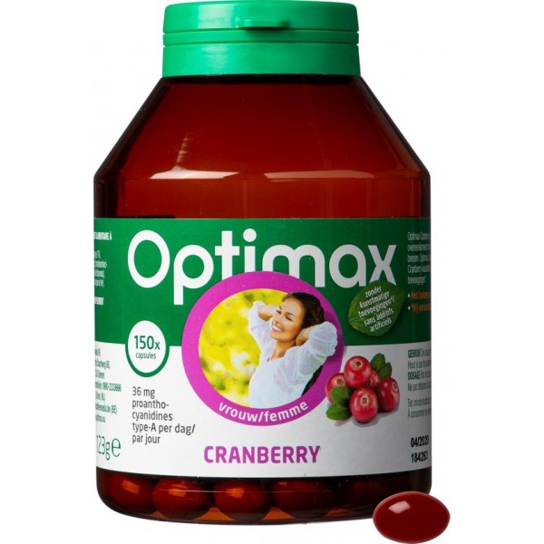 Optimax Vrouw Cranberry - Voedingssupplement - 150 capsules