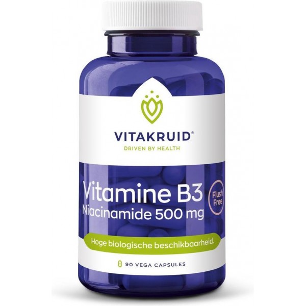 Vitakruid Vitamine b3 niacinamide 500 mg Voedingssuplement - 90 vega capsules