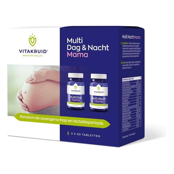 Vitakruid Multi Dag & Nacht mama Voedingssuplement - 30 Dag tabletten - 30 Nacht Tabletten