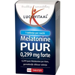 Lucovitaal - Melatonine Tabletjes 0,299 mg -  500 tabletten - Voedingssupplementen