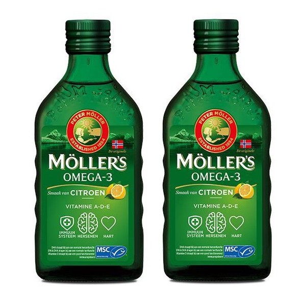 Möller's Omega-3 Levertraan Citroen - 2 x 250ml