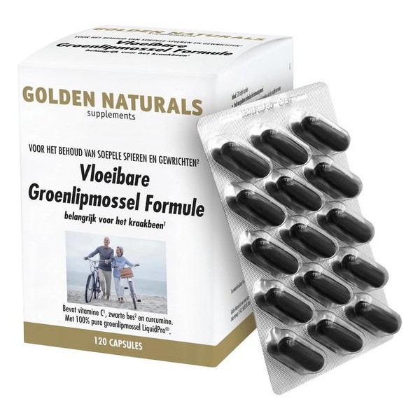 Golden Naturals Vloeibare Groenlipmossel Formule (120 softgel capsules)