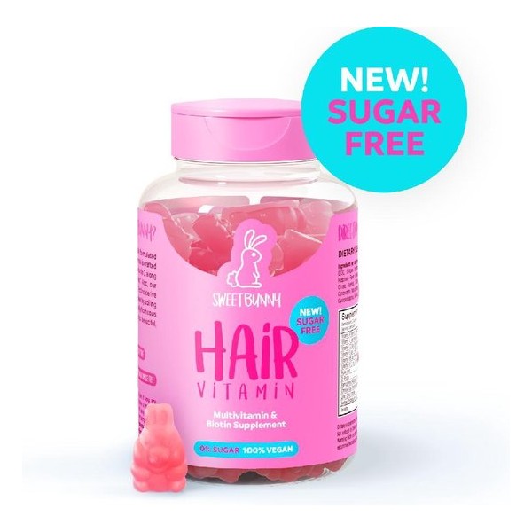 Sweet Bunny Hare Hair Vitamins - NEW! 0% Sugar 100% Vegan - 60 stuks