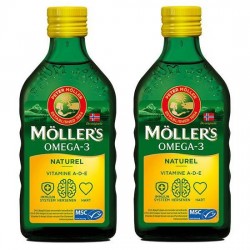 Möller's Omega-3 Levertraan Naturel - 2 x 250ml