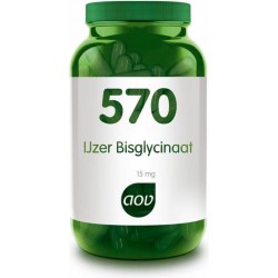 AOV 570 IJzer Bisglycinaat 15 mg - 90 tabletten  - Mineralen - Voedingssupplementen