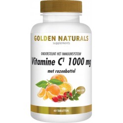 Golden Naturals Vitamine C 1000 mg met rozenbottel (60 veganistische tabletten)