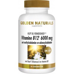 Golden Naturals Vitamine B12 6000 mcg (60 veganistische zuigtabletten)