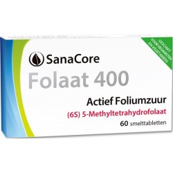 SanaCore Folaat 400 6S - Actieve Foliumzuur (5-MTHF) - 60 tabletten