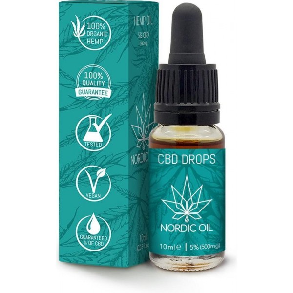 CBD olie 5% Full Spectrum 10 ml van Nordic Oil© - Glutenvrij en Vegan - EU hennepplanten - Beste kwaliteit