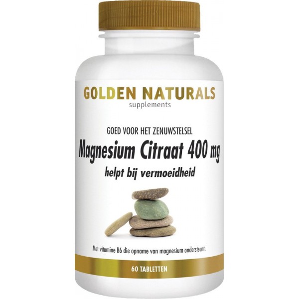 Golden Naturals Magnesium Citraat 400 mg (60 veganistische tabletten)