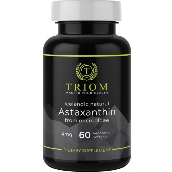 TRIOM Astaxanthine - 4mg 60 Vegan capsules - 100% Natuurlijk - Inclusief gratis pillbox vanaf 2 stuks