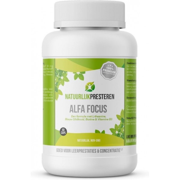 Natuurlijk Presteren Alfa Focus - Blauw Glidkruid met L-theanine, B3 en Biotine 60 CAPS