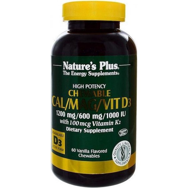 Cal/Mag/Vit D3 Vanilla Flavored (60 Chewable Tablets) - Nature's Plus