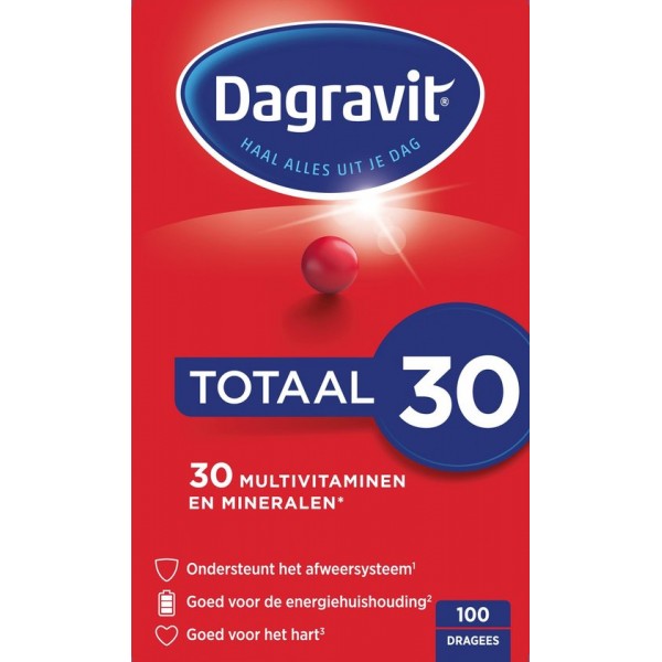 Dagravit Totaal 30 Multivitaminen Voedingssupplement - 100 tabletten