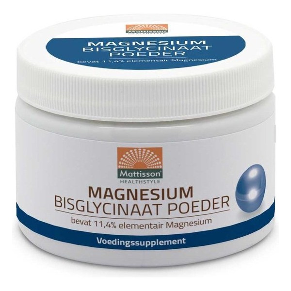 Mattisson / Magnesium Bisglycinaat Poeder Powder – 11,4% elementair Magnesium - 200 gram