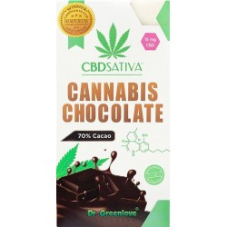 CBD Sativa chocoladereep, 70% cacao – 15 mg CBD