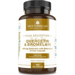 Quercetin & Bromelain, 400 mg, 100 Vegetarian caps (Quality, Purity & We Donate 50%)