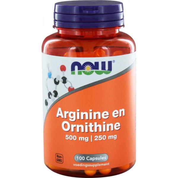 Now Arginine & Ornithine 500/250 mg Capsules 100 st