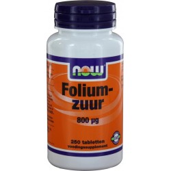 Now Foods - Foliumzuur 800 μg - Met Vitamine B12 - 250 Tabletten