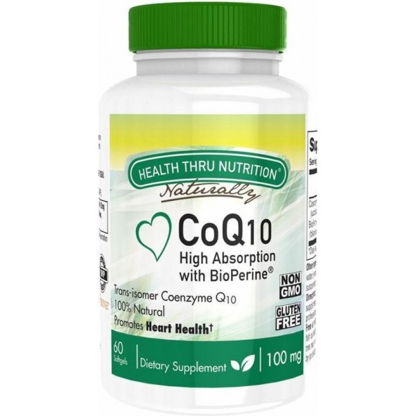 CoQ-10 (w/ BioPerine®) 100 mg (non-GMO) (60 Softgels) - Health Thru Nutrition