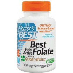 Best foliumzuur volledig actief met Quatrefolic 400 mcg (90 Veggie Caps) - Doctor's Best