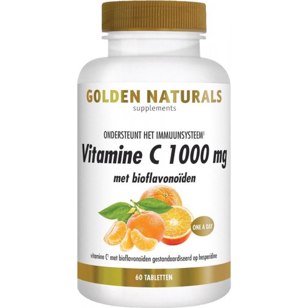 Golden Naturals Vitamine C 1000 mg met bioflavonoïden (60 veganistische tabletten)