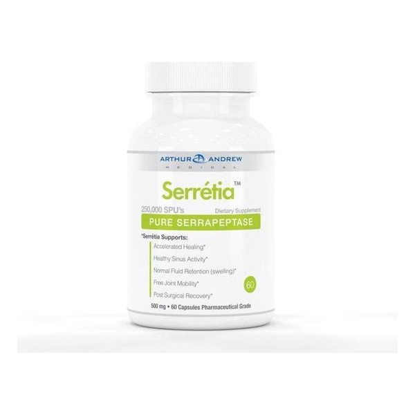 ArthurAndrew AAM SERRETIA, PURE SERRAPEPTASE - 500MG – 60 capsules