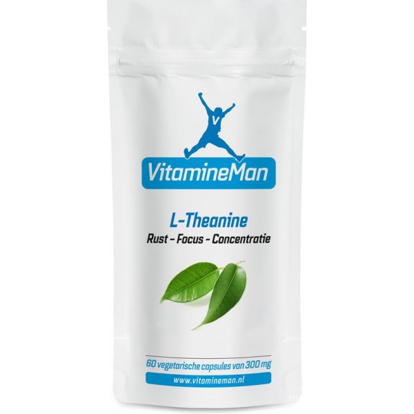 VitamineMan L-Theanine 300 mg ★ Extra Sterk ★ 100% natuurlijk ★ Supplement