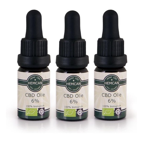 Biologische CBD Olie 6% - 1800mg CBD | 3 flesjes (30ml)