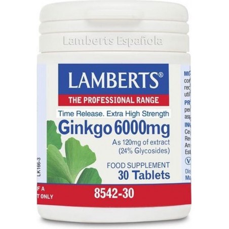 Lamberts Ginkgo 6000 mg - 180 tabletten