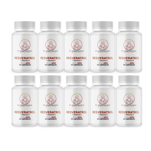 De Supplementen Goeroe [VOORDEEL PACK!]  Resveratrol + Vitamine C 60 Capsules [10 pack]