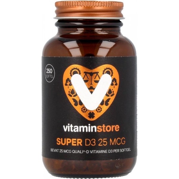 Vitaminstore  - Super D3 25 mcg vitamine D - 250 softgels