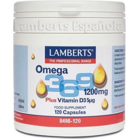 Lamberts Omega 3,6,9 1200mg Mas Vitamina D3 5ag 120cap