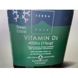 Terranova Green child vitamin D3 400 IU Inhoud: 50 vcaps