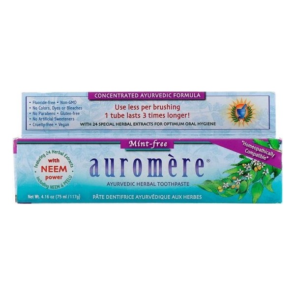 Auromere, Ayurvedic Herbal Toothpaste, Mint-free, 4.16 Oz (117 G.)