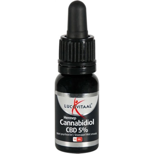 Lucovitaal Hennep Cannabidiol CBD olie 5% - Sinaasappel Mint smaak Supplement - 10 ml