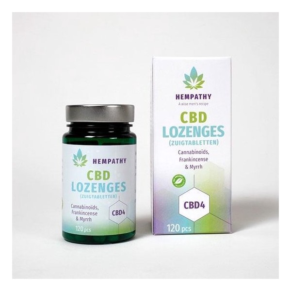 Hempathy - CBD zuig tabletten CBD4 - Vegan, glutenvrij, aangename smaak (voor kinderen) & premium kwaliteit - 120 stuks